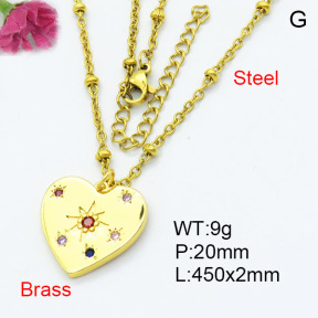 Fashion Brass Necklace  F3N403334avja-L024