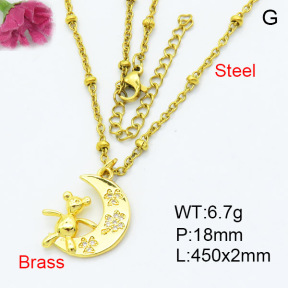 Fashion Brass Necklace  F3N403336avja-L024
