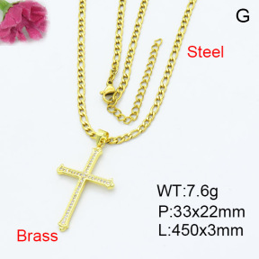 Jusnova  Fashion Brass Necklace  F3N403339aajl-L024