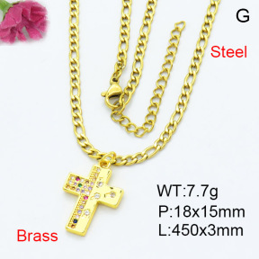 Fashion Brass Necklace  F3N403340aajl-L024