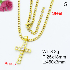 Fashion Brass Necklace  F3N403341aajl-L024