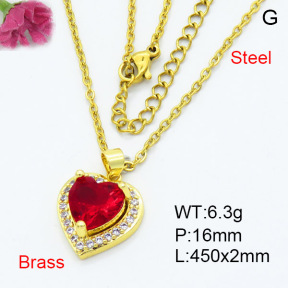 Fashion Brass Necklace  F3N403348baka-L024