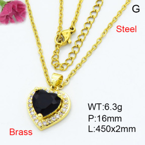 Fashion Brass Necklace  F3N403349baka-L024