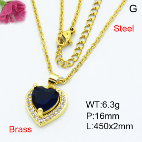Fashion Brass Necklace  F3N403350baka-L024