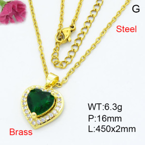 Fashion Brass Necklace  F3N403351baka-L024