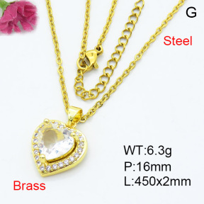 Fashion Brass Necklace  F3N403352baka-L024