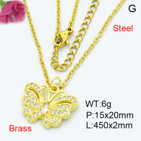 Fashion Brass Necklace  F3N403355aajl-L024