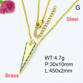 Fashion Brass Necklace  F3N403357baka-L024