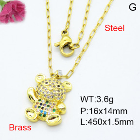 Jusnova  Fashion Brass Necklace  F3N403359baka-L024
