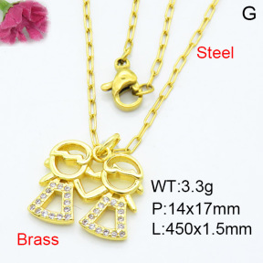 Fashion Brass Necklace  F3N403361vail-L024