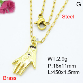 Fashion Brass Necklace  F3N403362vaia-L024