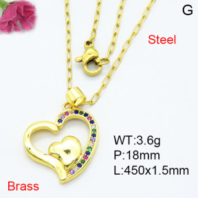 Fashion Brass Necklace  F3N403363vail-L024