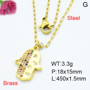 Jusnova  Fashion Brass Necklace  F3N403364aajl-L024