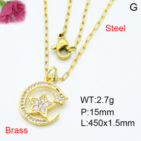 Jusnova  Fashion Brass Necklace  F3N403365vail-L024