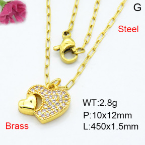 Fashion Brass Necklace  F3N403366vail-L024