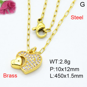 Jusnova  Fashion Brass Necklace  F3N403366vail-L024