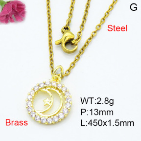 Jusnova  Fashion Brass Necklace  F3N403368vail-L024