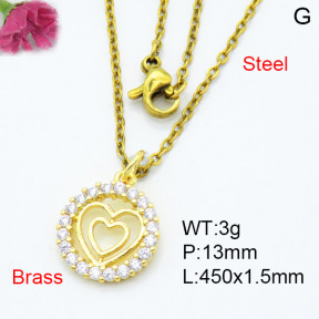 Fashion Brass Necklace  F3N403369vail-L024