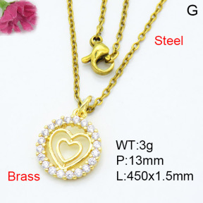 Jusnova  Fashion Brass Necklace  F3N403369vail-L024