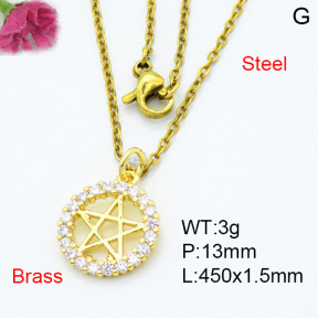 Fashion Brass Necklace  F3N403370vail-L024