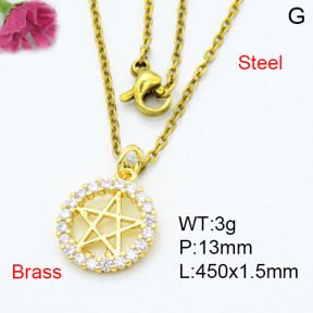 Jusnova  Fashion Brass Necklace  F3N403370vail-L024