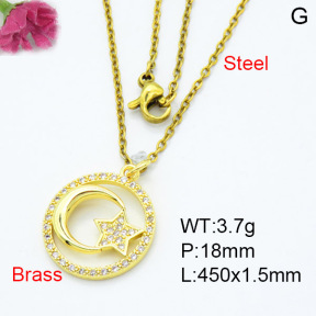 Fashion Brass Necklace  F3N403371avja-L024