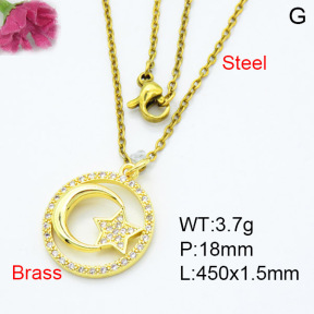 Jusnova  Fashion Brass Necklace  F3N403371avja-L024