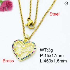 Fashion Brass Necklace  F3N403372aajl-L024