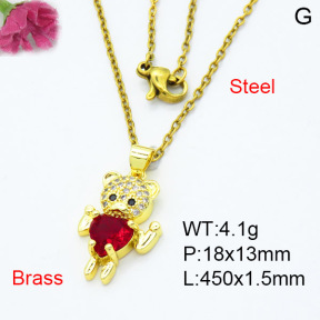 Fashion Brass Necklace  F3N403373baka-L024