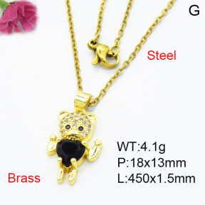 Fashion Brass Necklace  F3N403374baka-L024