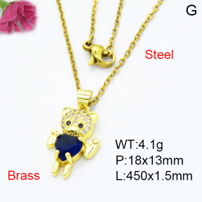 Fashion Brass Necklace  F3N403375baka-L024