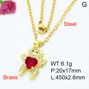 Fashion Brass Necklace  F3N403378baka-L024