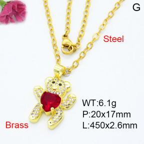 Jusnova  Fashion Brass Necklace  F3N403378baka-L024
