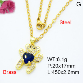 Jusnova  Fashion Brass Necklace  F3N403379baka-L024