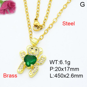 Fashion Brass Necklace  F3N403380baka-L024