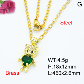 Fashion Brass Necklace  F3N403382baka-L024