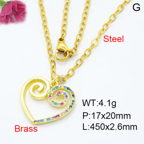 Jusnova  Fashion Brass Necklace  F3N403385aajl-L024