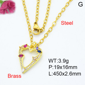 Fashion Brass Necklace  F3N403386baka-L024