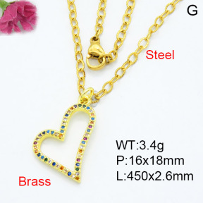 Jusnova  Fashion Brass Necklace  F3N403387aajl-L024