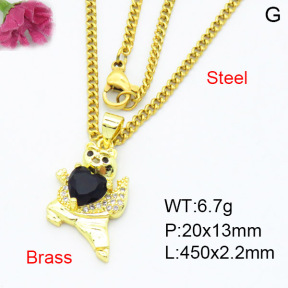 Jusnova  Fashion Brass Necklace  F3N403389baka-L024