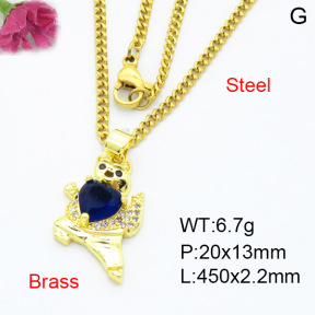 Jusnova  Fashion Brass Necklace  F3N403390baka-L024