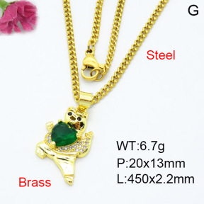 Fashion Brass Necklace  F3N403391baka-L024