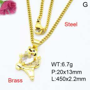 Jusnova  Fashion Brass Necklace  F3N403392baka-L024