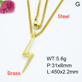 Jusnova  Fashion Brass Necklace  F3N403396aajl-L024