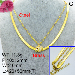 Fashion Brass Necklace  F3N403397vail-L024