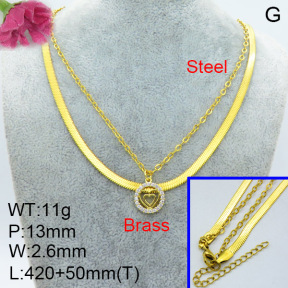 Fashion Brass Necklace  F3N403399vail-L024