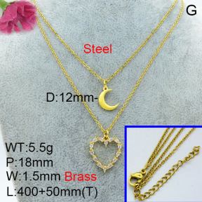 Fashion Brass Necklace  F3N403402aajo-L024