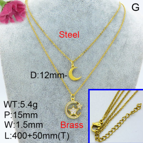 Fashion Brass Necklace  F3N403403vail-L024