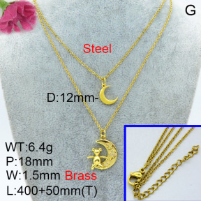 Fashion Brass Necklace  F3N403404avja-L024