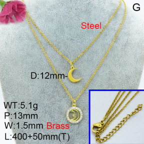 Fashion Brass Necklace  F3N403405vail-L024